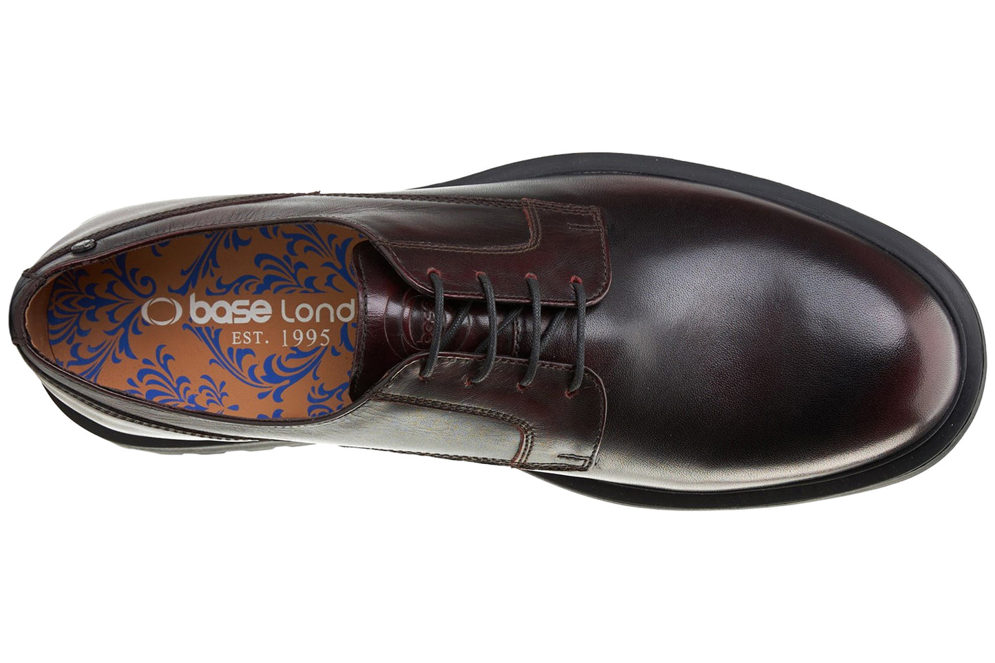 Base London Locke Rub Off Bordo Mens Shoes