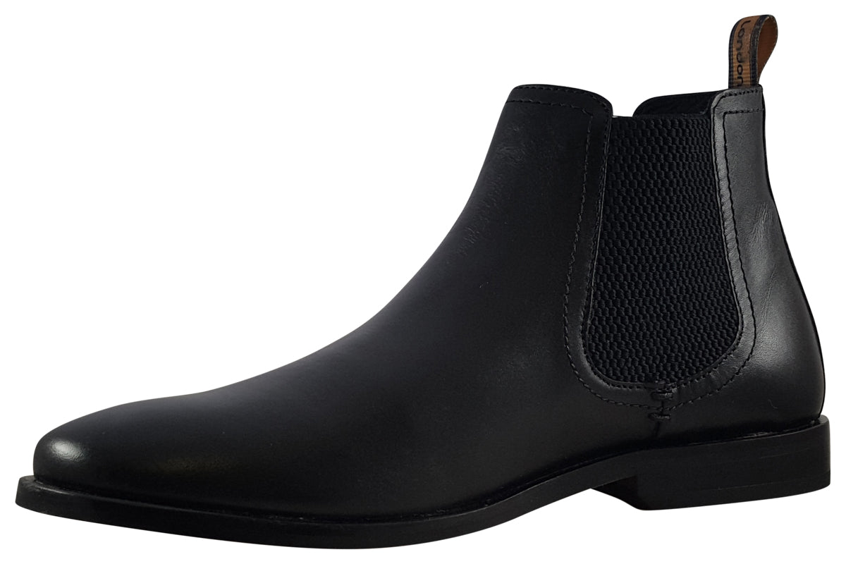 base london lynch waxy black mens boots left