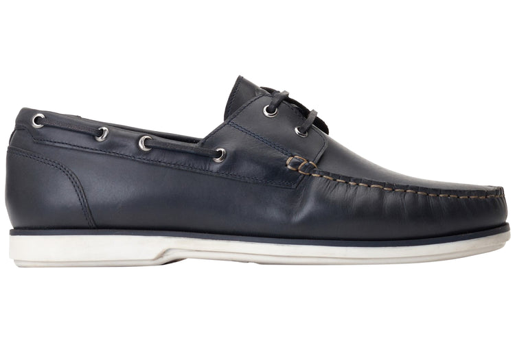 Base London Stern Oily Pull Up Navy Mens