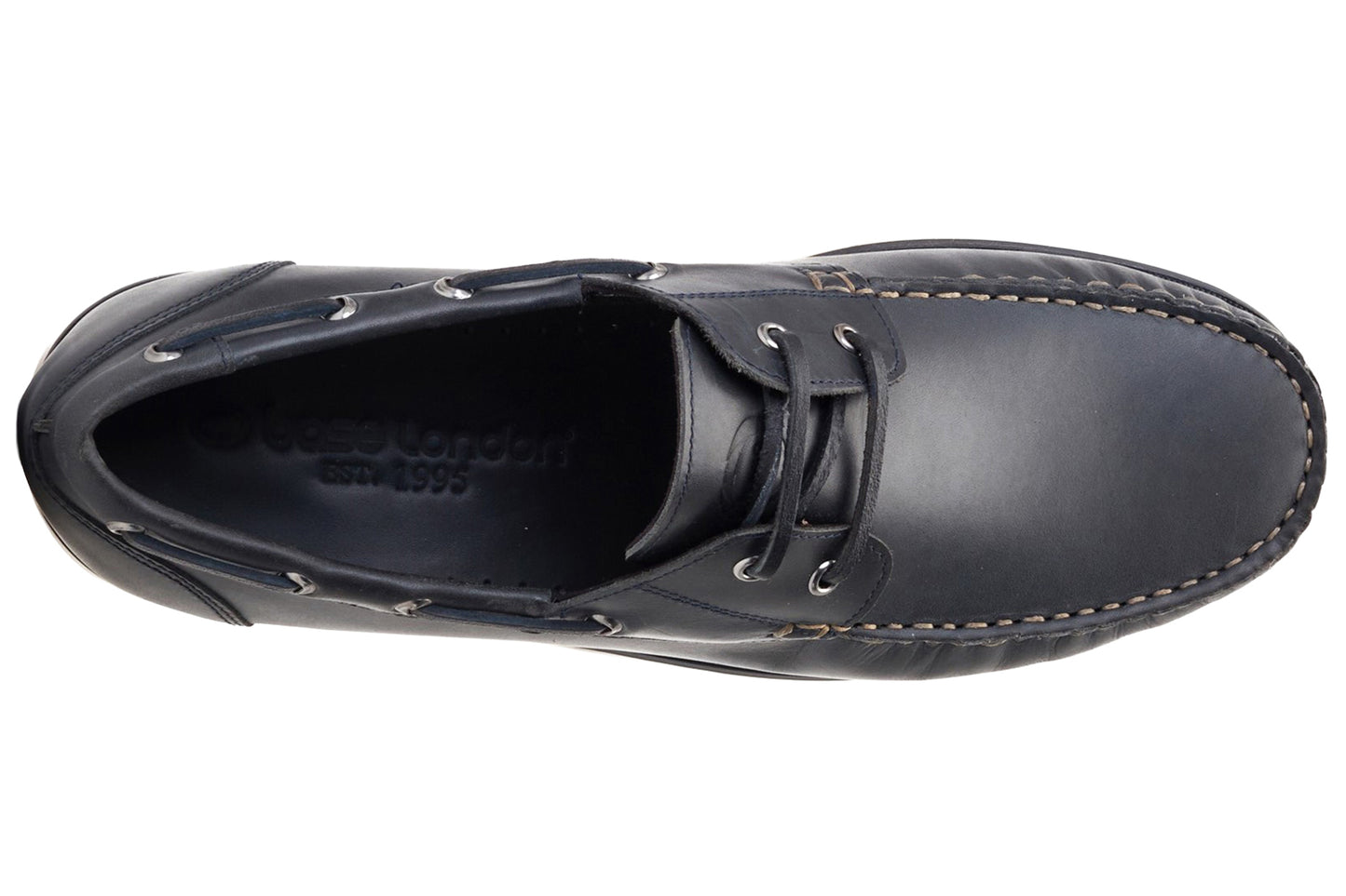 Base London Stern Oily Pull Up Navy Mens