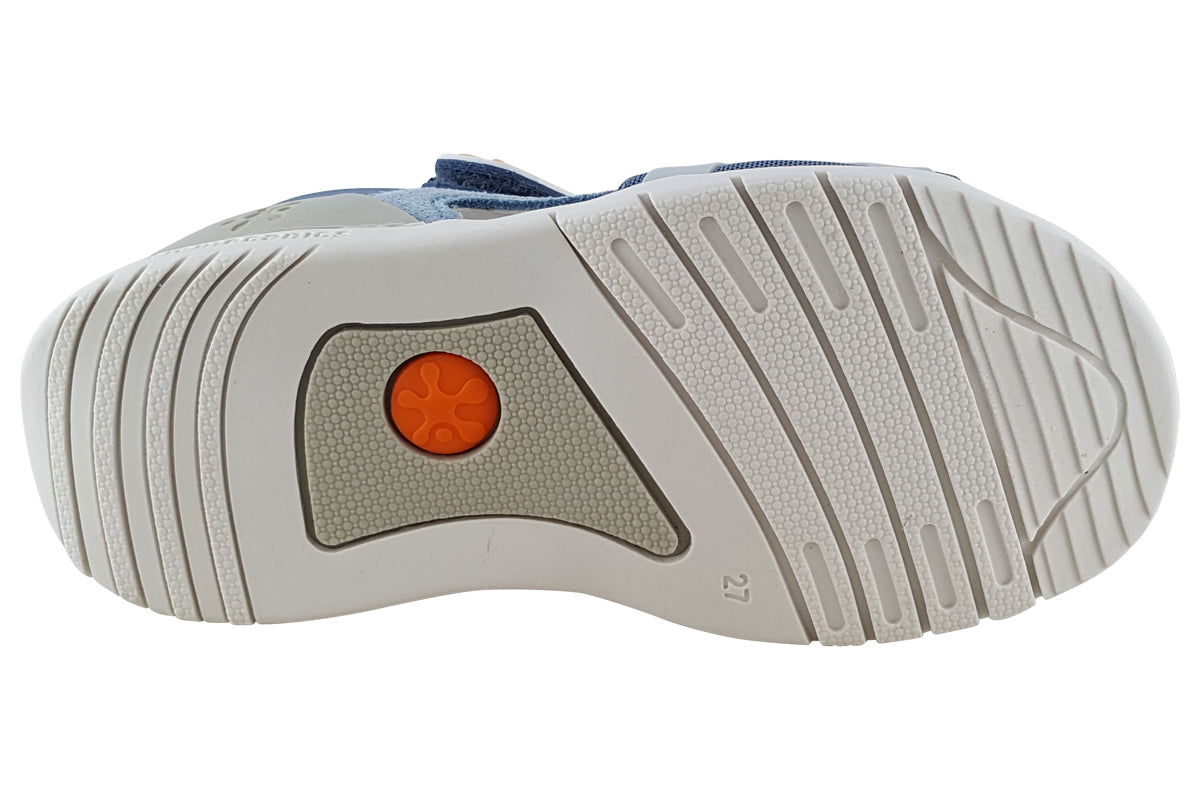 biomecanics finbar denim yellow boys sandals sole