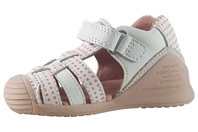 Biomecanics Honour 242108D White/Pink Stars Girls Sandals