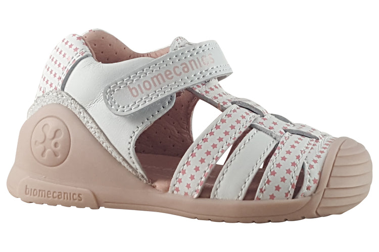 Biomecanics Honour 242108D White/Pink Stars Girls Sandals
