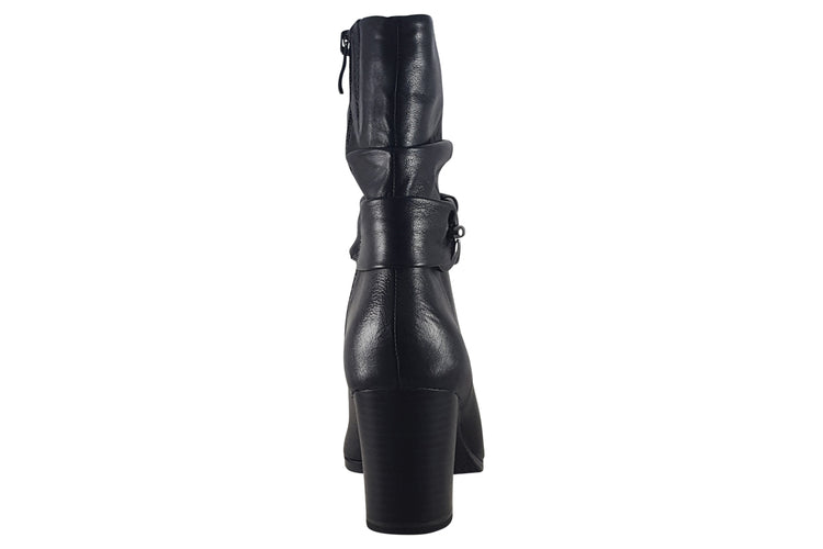 Caprice Laverne 25328-41 Black Leather Womens Boots