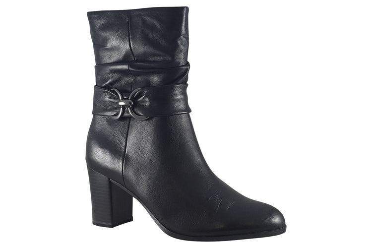 Caprice Laverne 25328-41 Black Leather Womens Boots