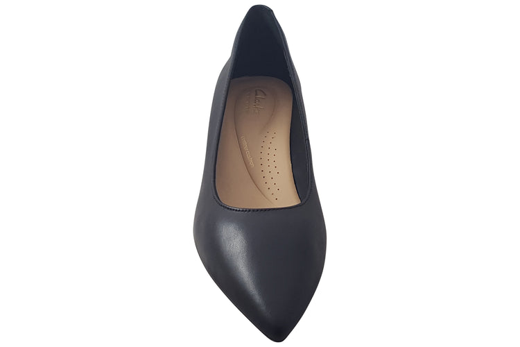 Clarks Adela Court Black Leather Womens Shoes