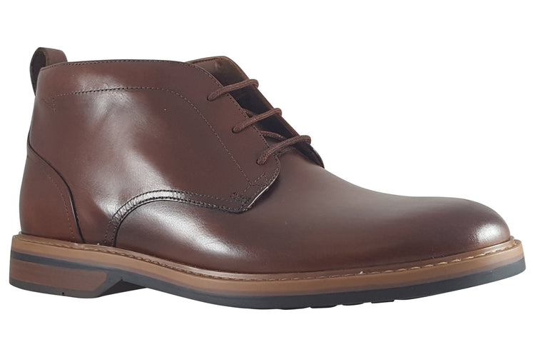 Clarks Aldwin Chukka Mid Tan Leather Mens Boots