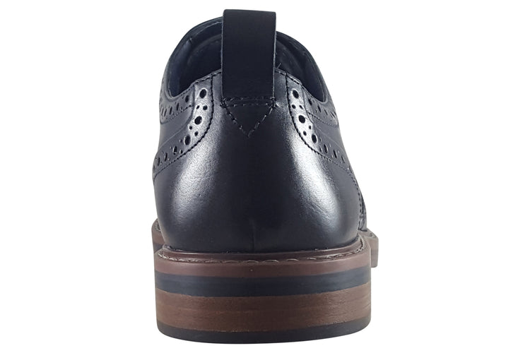 Clarks Aldwin Limit Navy Leather Mens Shoes