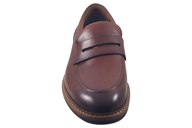 Clarks Aldwin Step Mid Tan Leather Mens Shoes