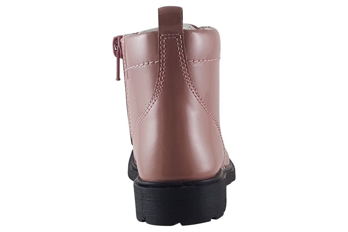 clarks astrol lace k pink pat girls boots back