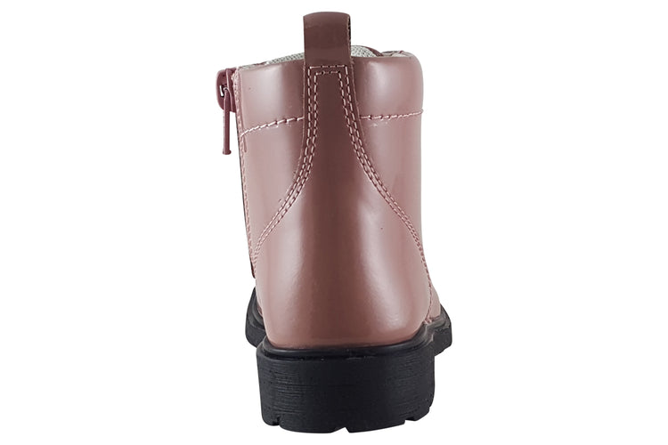 Clarks Astrol Lace K. Pink Patent Girls Boots