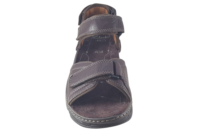 Clarks ATL Part Dark Brown Leather Mens Sandals