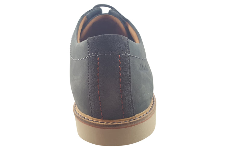 Clarks Atticus LTLace Dark Grey Nubuck Mens Shoes