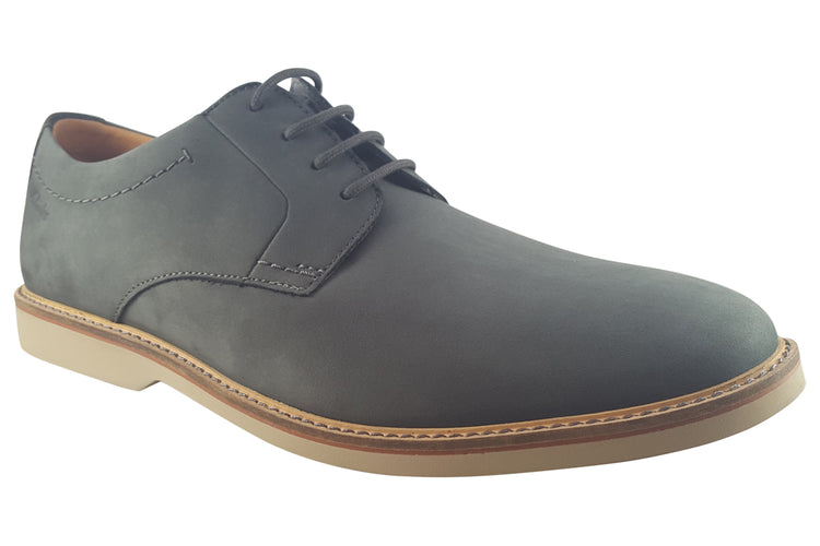 Clarks Atticus LTLace Dark Grey Nubuck Mens Shoes