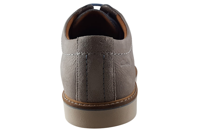 Clarks Atticus LTLace Grey Nubuck Mens Shoes