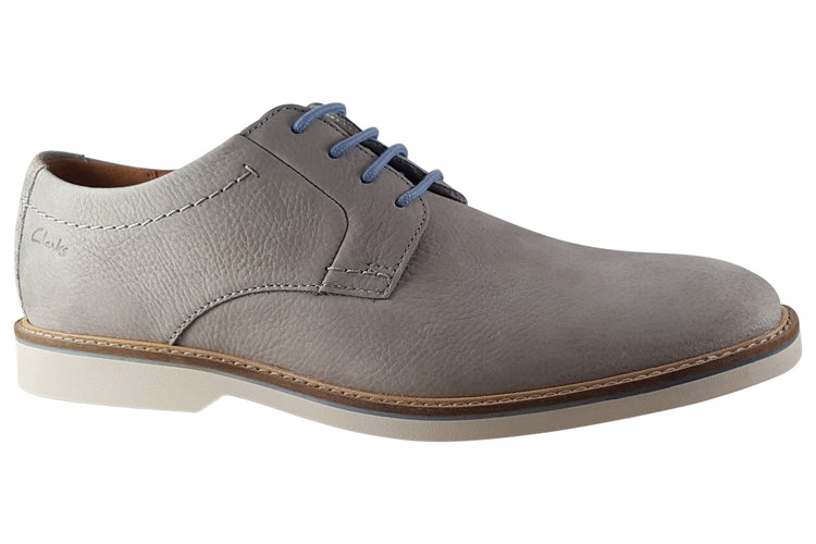 Clarks Atticus LTLace Grey Nubuck Mens Shoes