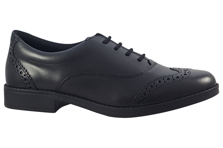 Clarks Aubrie Tap Y. Black Leather Girls School Shoes