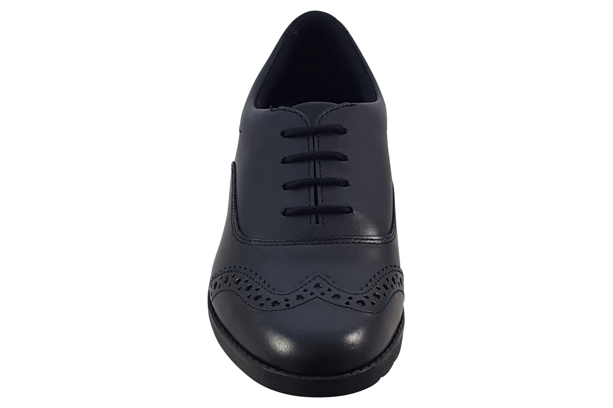 clarks aubrie tap y black leather girls shoes top