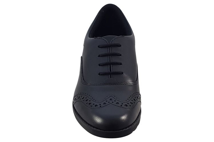 Clarks Aubrie Tap Y. Black Leather Girls School Shoes