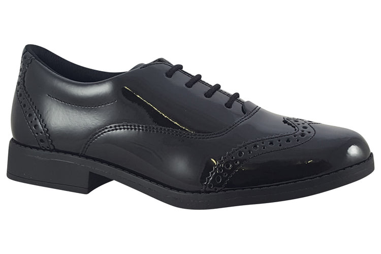 Clarks Aubrie Tap Y. Black Patent Girls School Shoes
