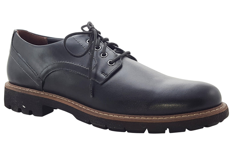 Clarks Batcombe Hall Black Leather Mens Shoes