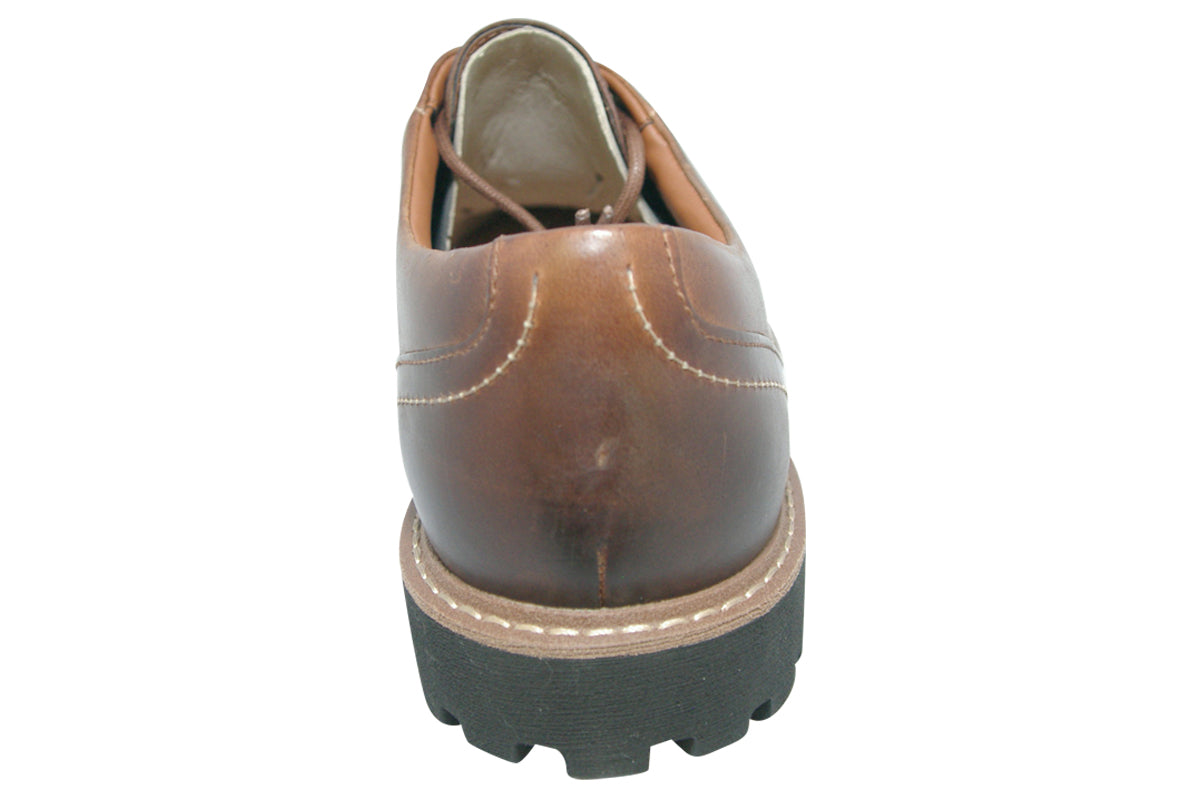 clarks batcombe hall dark tan leathera mens shoes back