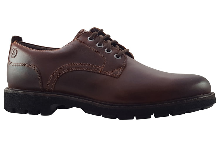 Clarks Batcombe Tie Dark Tan Leather Mens Shoes