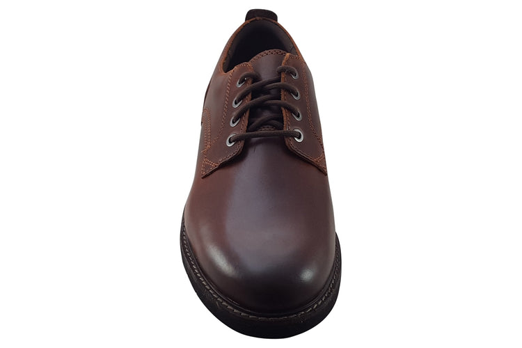 Clarks Batcombe Tie Dark Tan Leather Mens Shoes