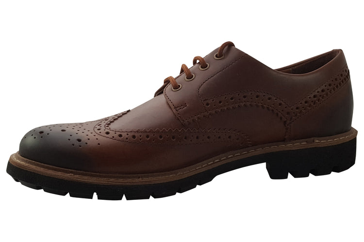 Clarks Batcombe Wing Dark Tan Leather Mens Shoes