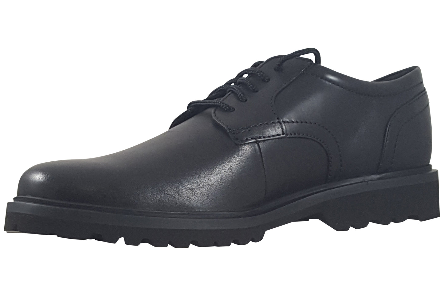 clarks berwick lace black leather mens shoes left