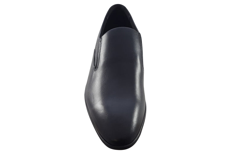 Clarks Boswyn Slip Black Leather Mens Shoes