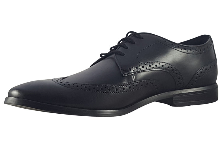 Clarks Brandon Limit Black Leather Mens Shoes