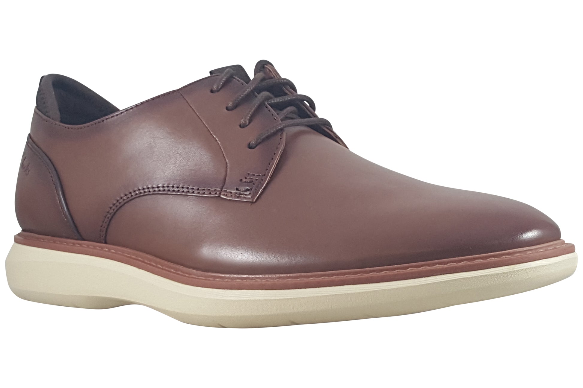 clarks-brantin-plain-dark-tan-leather-mens-shoes-right