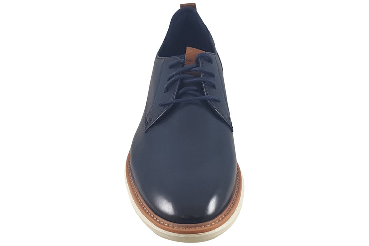 Clarks Brantin Plain Navy Leather Mens Shoes