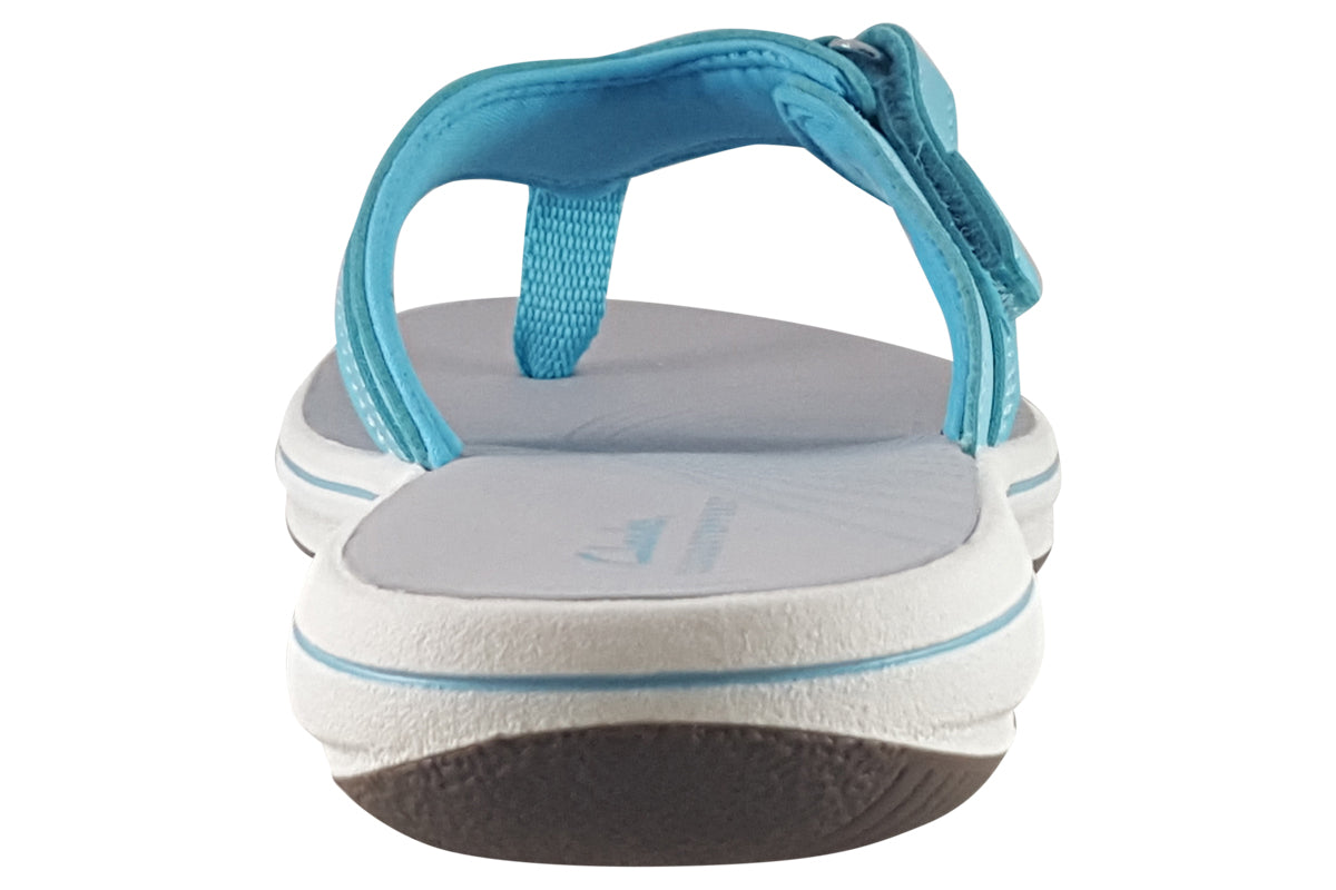 clarks brinkley sea light turquoise womens sandals back