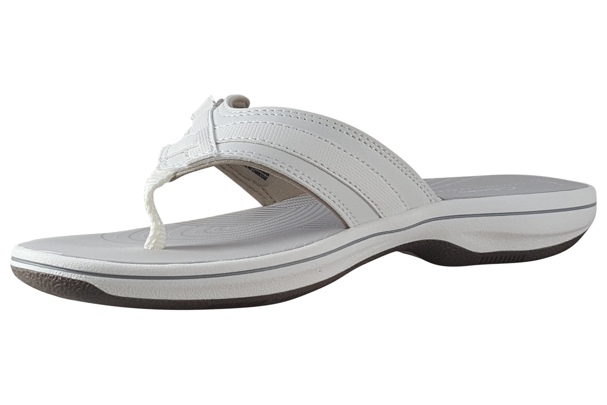 clarks brinkley sea white synthetic womens sandals left