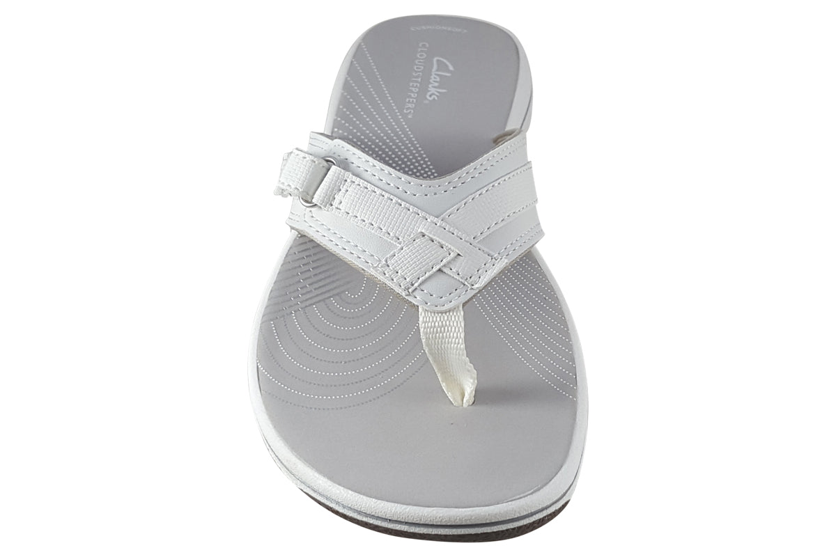 clarks brinkley sea white synthetic womens sandals top