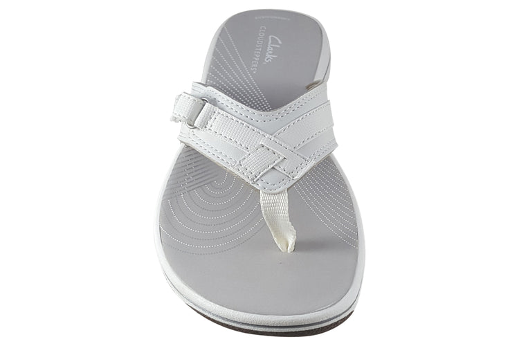 Clarks Brinkley Sea White Synthetic Womens Sandals
