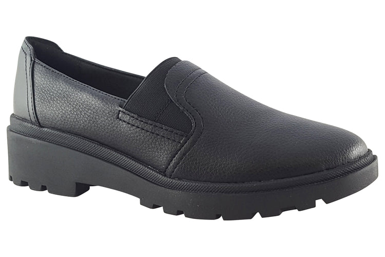 Clarks Calla Rae Black Leather Womens Shoes