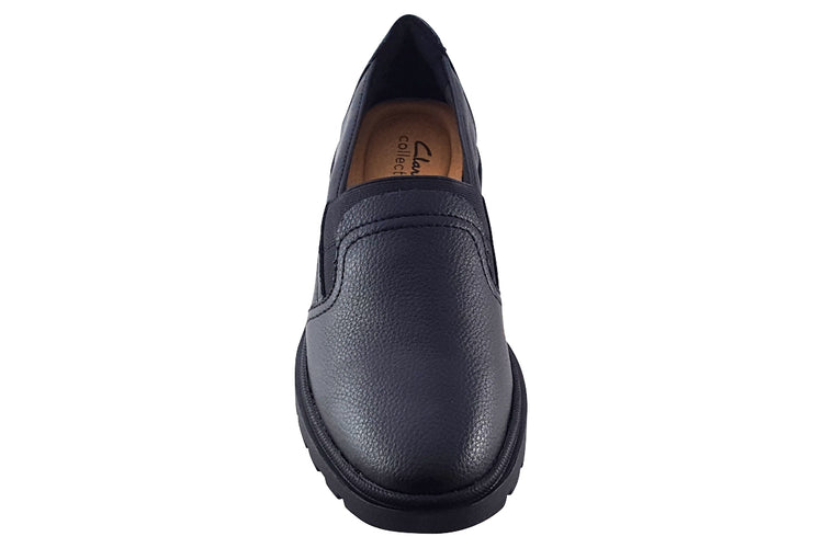 Clarks Calla Rae Black Leather Womens Shoes