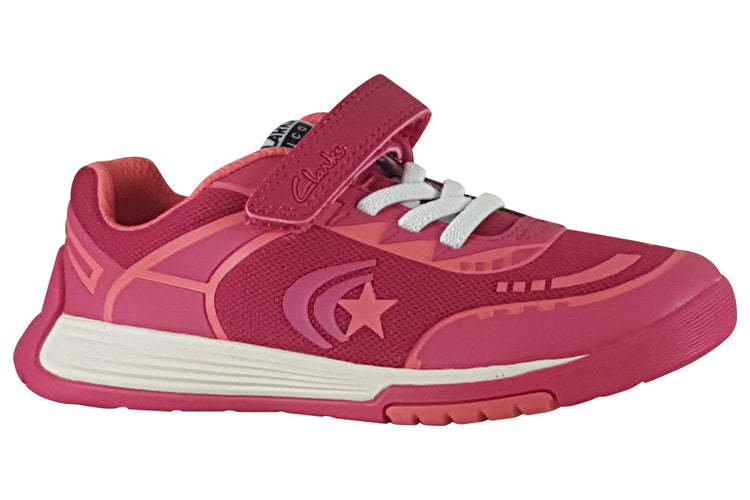 Clarks CicaStarFlexK. Pink Combi Syn Girls Sports