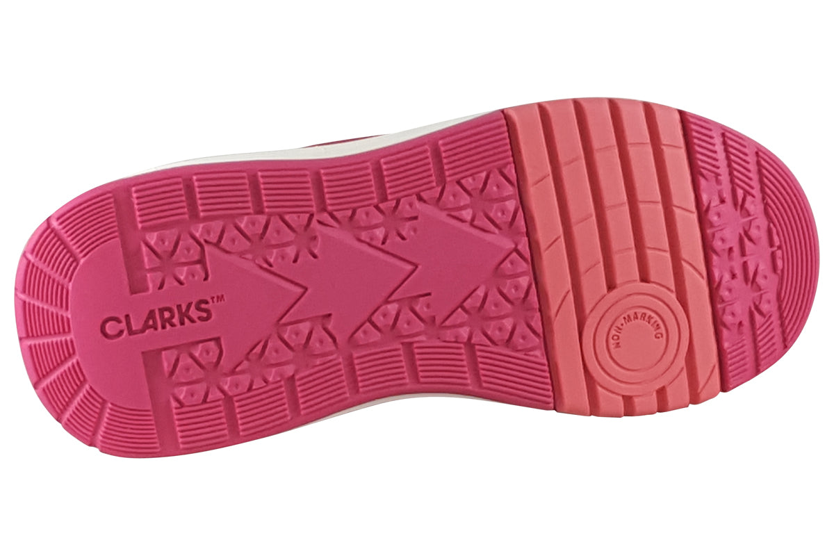clarks cicastarflexk pink combi synthetic girls shoes sole