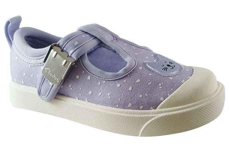 Clarks City Dance T. Lilac Canvas Girls Canvas