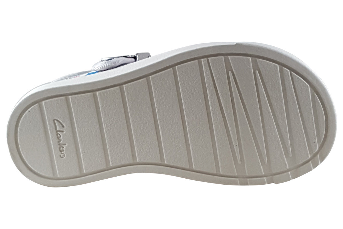 clarks city dance t silver combi girls shoes sole