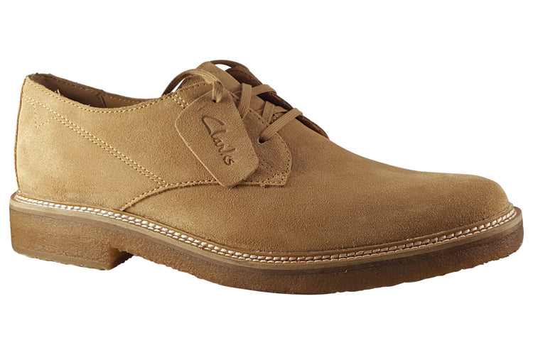 Clarks ClarkdaleDerby Light Tan Suede Mens Shoes