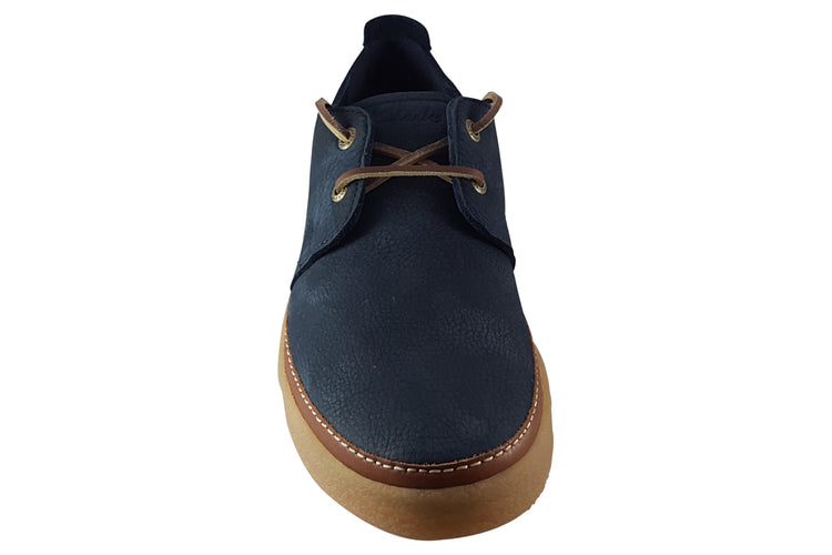 Clarks Clarkwood Low Navy Nubuck Mens Shoes