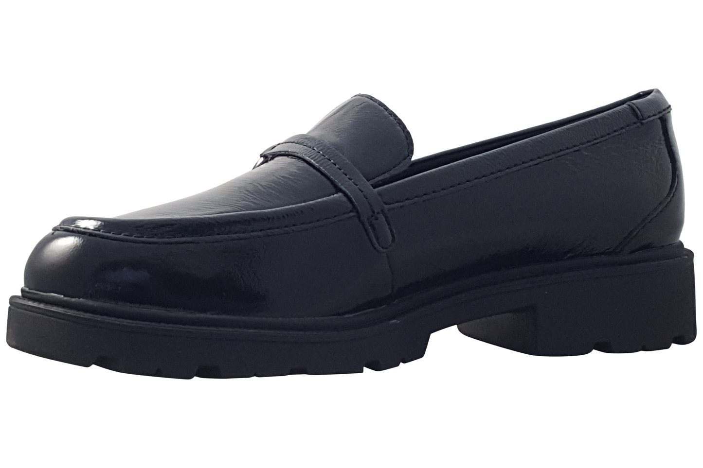 Clarks Code L Step Black Pat Lea Womens Shoes