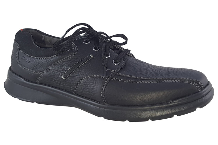 Clarks Cotrell Walk Black Oily Leather Mens Shoes