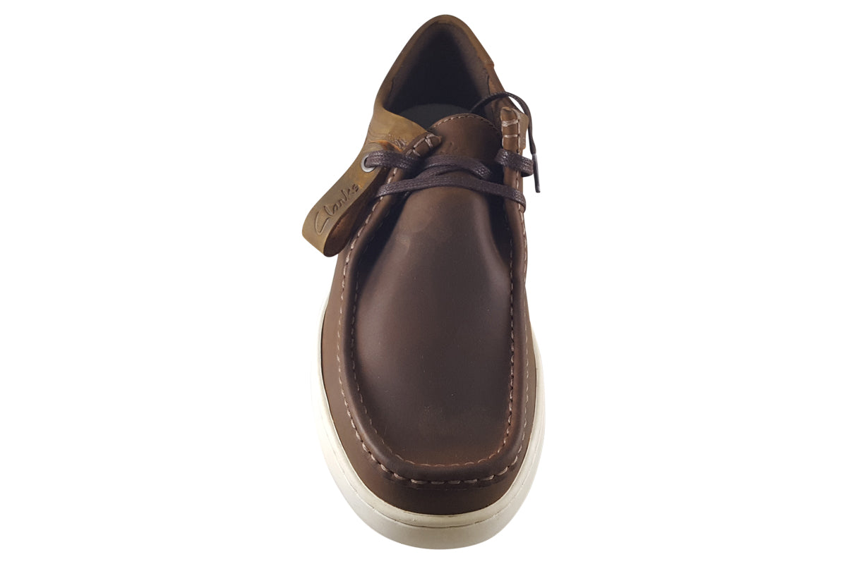 clarks courtlitewally beeswax leather mens shoes top