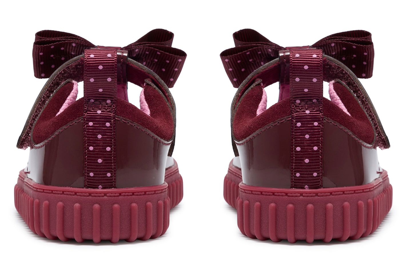 Clarks Cove Bow T. Burgundy Patent Girls First Shoes